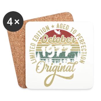 october 1977 anniversary october 1977 october - Coasters (set of 4) - white - Front