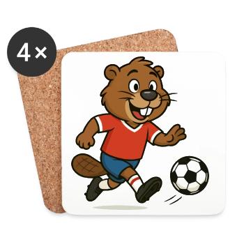 beaver football - Coasters (set of 4) - white - Front