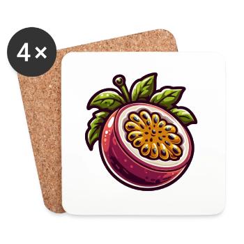 Motif Passionné de Fruit Exotique - Dessous de verre (lot de 4) - blanc - Devant