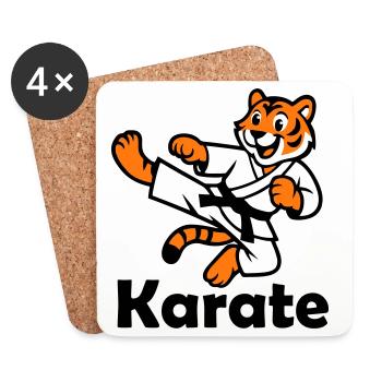 Karaté Tigre - Dessous de verre (lot de 4) - blanc - Devant