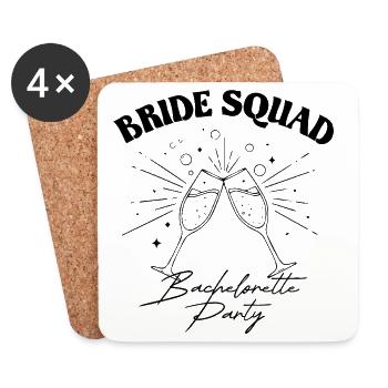 Bride Squad - Bachelorette Party - Untersetzer (4er-Set) - Weiß - Vorne