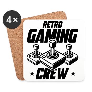 Retro Gaming Crew Gamer - Dessous de verre (lot de 4) - blanc - Devant