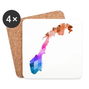 Norway - Norge - Norway - Flag - Scandinavia - Coasters (set of 4) - white - Front