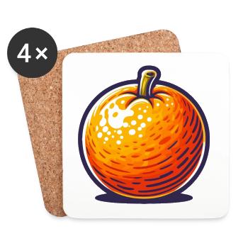 Mandarine Pop Art - Dessous de verre (lot de 4) - blanc - Devant