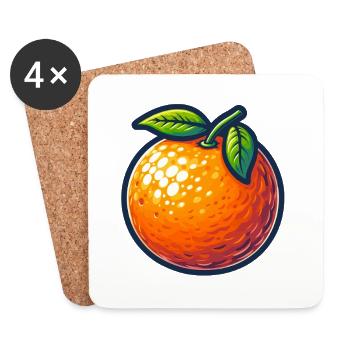 Vintage Farm Citrus Illustration - Coasters (set of 4) - white - Front