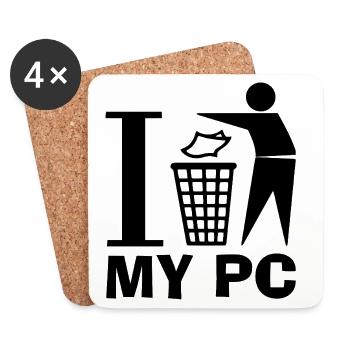 No more PCs! - Coasters (set of 4) - white - Front