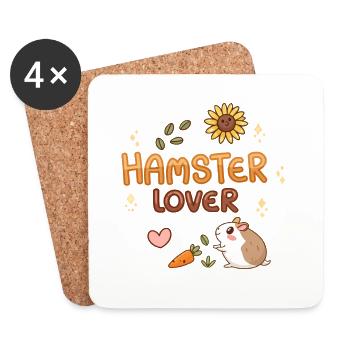 Design süße Hamster Liebe Illustration - Untersetzer (4er-Set) - Weiß - Vorne