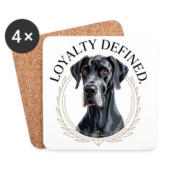 Treues Wächter-Design der Deutschen Dogge - Untersetzer (4er-Set) - Weiß - Vorne