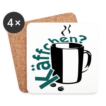 Café? - Dessous de verre (lot de 4) - blanc - Devant