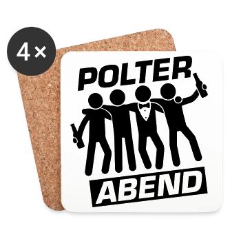 Polterabend Crew Polterhochzeit - Untersetzer (4er-Set) - Weiß - Vorne