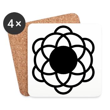 Conception du mandala Seed of Life - Dessous de verre (lot de 4) - blanc - Devant