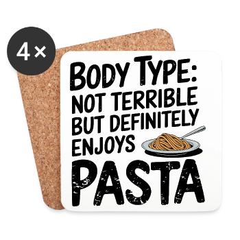 Profitez de la citation sur le type de corps des pâtes - Dessous de verre (lot de 4) - blanc - Devant