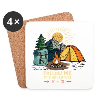 Outdoor Abenteuer Natur - Untersetzer (4er-Set) - Weiß - Vorne