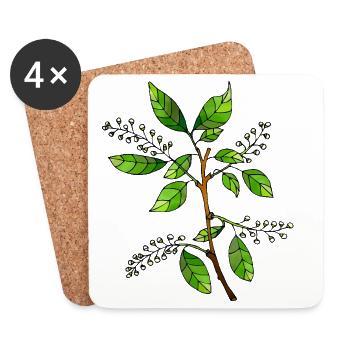 Fleur - Dessous de verre (lot de 4) - blanc - Devant