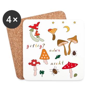 Fungi - Coasters (set of 4) - white - Front