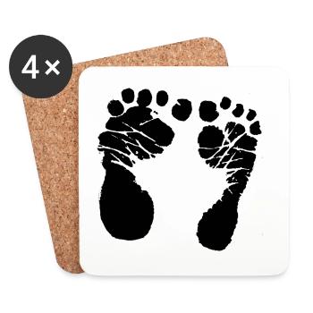 Baby Footprint – First Steps for the Heart - Coasters (set of 4) - white - Front