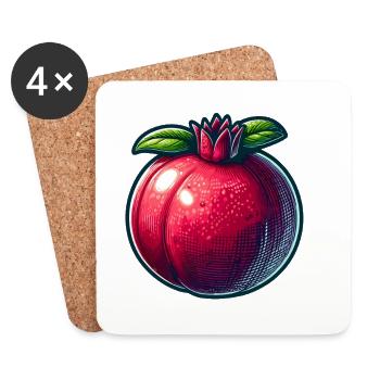 Pomegranate à Motifs Modernes Éclatants - Dessous de verre (lot de 4) - blanc - Devant