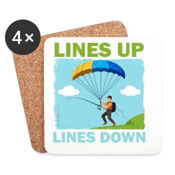 Aventure en parapente avec des lignes - Dessous de verre (lot de 4) - blanc - Devant