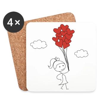 Mignonne - Dessous de verre (lot de 4) - blanc - Devant