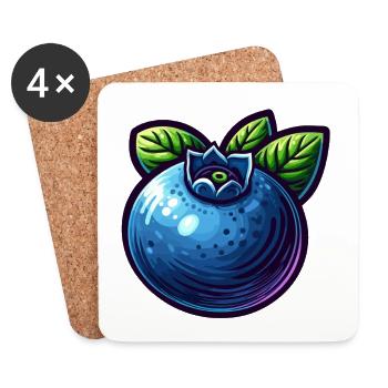 Blueberry fruit Fantaisie Royale - Coasters (set of 4) - white - Front