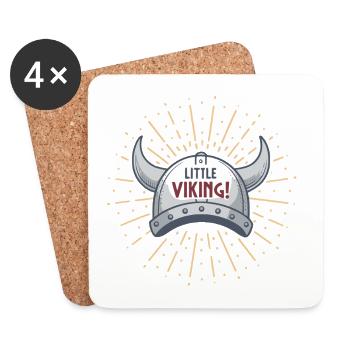 Wikinger Helm Kind - Little Viking - Untersetzer (4er-Set) - Weiß - Vorne