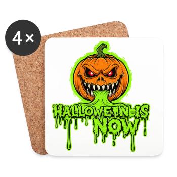 Halloween ist jetzt ! - Untersetzer (4er-Set) - Weiß - Vorne