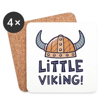 Petit Viking Dessin Amusant - Dessous de verre (lot de 4) - blanc - Devant