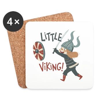 Petit Viking Intrépide - Dessous de verre (lot de 4) - blanc - Devant