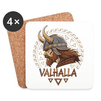 Wikinger Walhalla Runenhelm - Untersetzer (4er-Set) - Weiß - Vorne