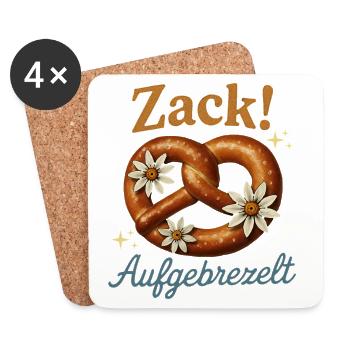 Zack Dressed Up – Funny Pretzel Men & Women - Coasters (set of 4) - white - Front