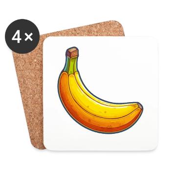 Banana Pop Art Colorful Fun - Coasters (set of 4) - white - Front