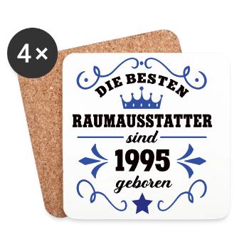 Interior Decorator Birthday Vintage 1995 Decorator - Coasters (set of 4) - white - Front