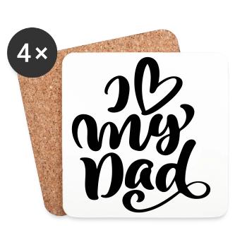 I love my dad - Coasters (set of 4) - white - Front