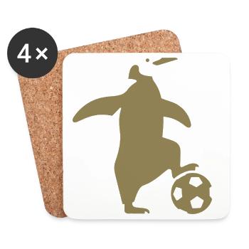 Minimalistischer Pinguin Fußballspieler Team Sport - Untersetzer (4er-Set) - Weiß - Vorne