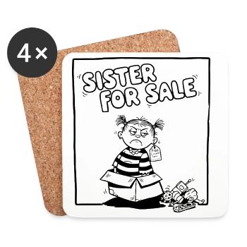 Nervige Schwester Shirt hoodie sister for sale - Untersetzer (4er-Set) - Weiß - Vorne