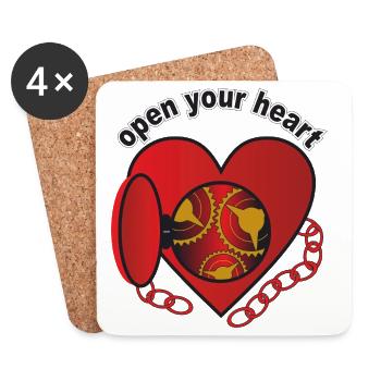 open_your_heart - Untersetzer (4er-Set) - Weiß - Vorne