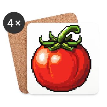 PixelTomate Retro - Coasters (set of 4) - white - Front