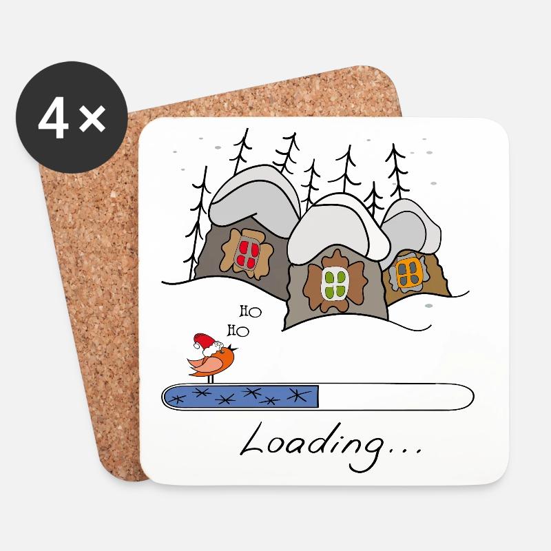 Weihnachtszeit Loading - Untersetzer (4er-Set) - Weiß