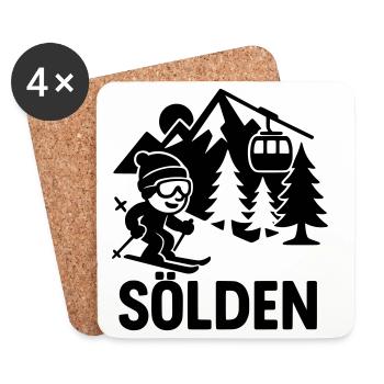 Sölden Ski - Coasters (set of 4) - white - Front