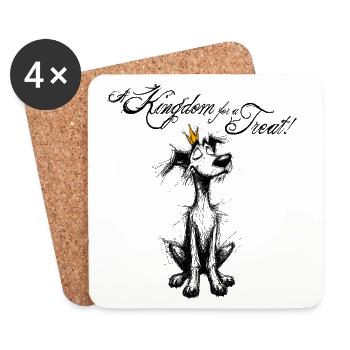 Royalty Dog - A Kingdom for a Treat! - Untersetzer (4er-Set) - Weiß - Vorne