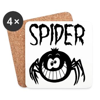Fun White Spider - Coasters (set of 4) - white - Front