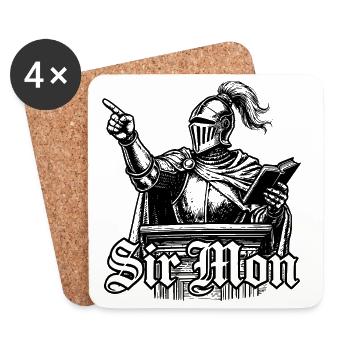Sir Mon Chevalier Drôle Renaissance Faire Hommes GN - Dessous de verre (lot de 4) - blanc - Devant