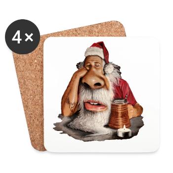 Santa Claus - Untersetzer (4er-Set) - Weiß - Vorne