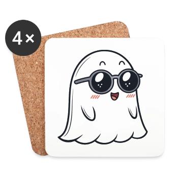 Fantôme Doux Lunettes Noires - Dessous de verre (lot de 4) - blanc - Devant