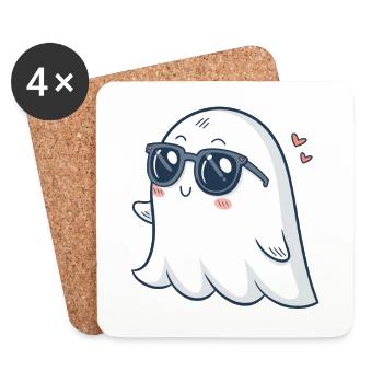 Schicke Ghost Sonnenbrille - Untersetzer (4er-Set) - Weiß - Vorne