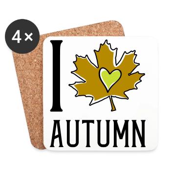 Heart in the autumn leaf - Coasters (set of 4) - white - Front
