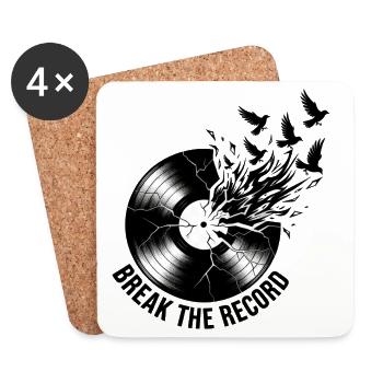 Break_the_Record - Untersetzer (4er-Set) - Weiß - Vorne