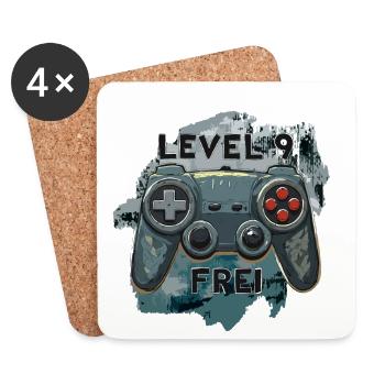 Level 9 Frei Gamepad Army Militärdesign Tarnfleck - Untersetzer (4er-Set) - Weiß - Vorne
