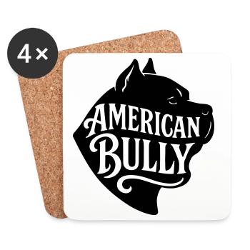 American Bully Bulldog chien français t shirt - Dessous de verre (lot de 4) - blanc - Devant