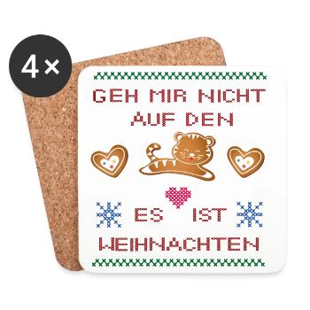 Don't get on my nerves Christmas - Coasters (set of 4) - white - Front